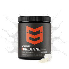MTN OPS micronized creatine powder scoop for precise pre- or post‑workout fueling.