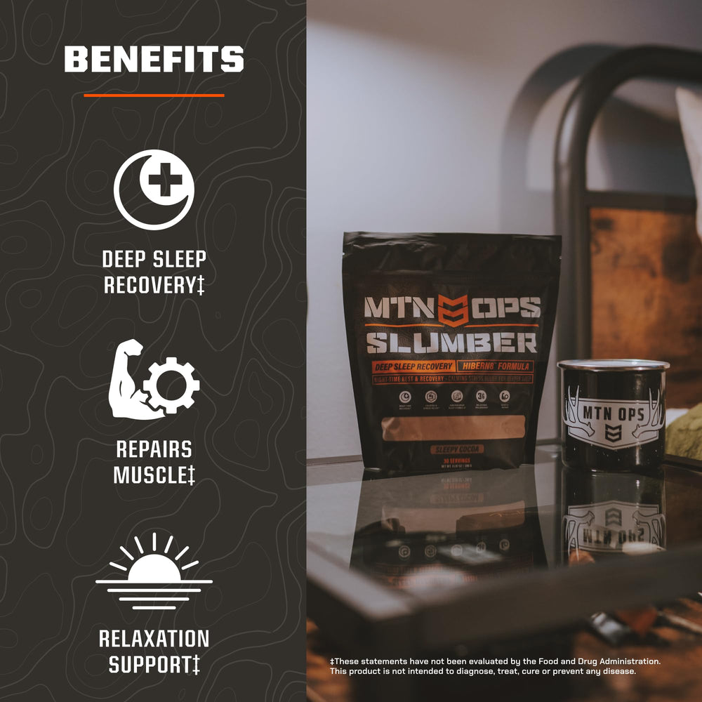 MTN OPS Slumber Rooibos tea infusion steeped for antioxidant-rich relaxation.