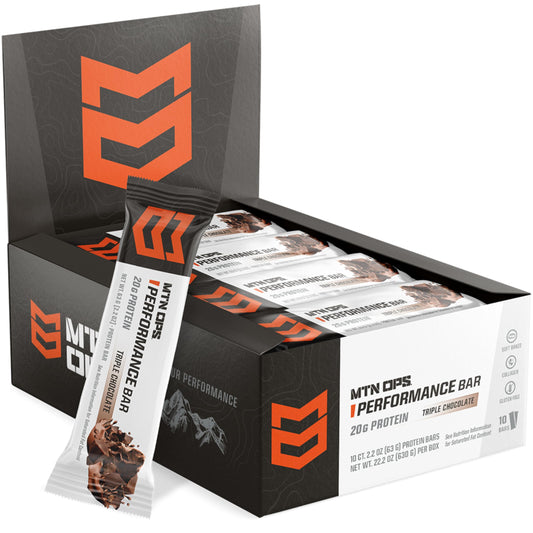 MTN OPS Triple Chocolate Mudslide bar, wrapped, ideal for on-the-go snacking
