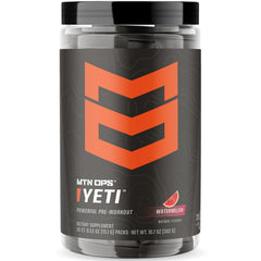 MTN OPS Yeti On The Go pack front, travel-ready pre-workout energy