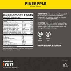 MTN OPS Yeti pineapple crush powder dissolved in glass showing vibrant color