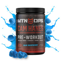 MTN OPS Yeti pre-workout scoop ready for precise measurement before training