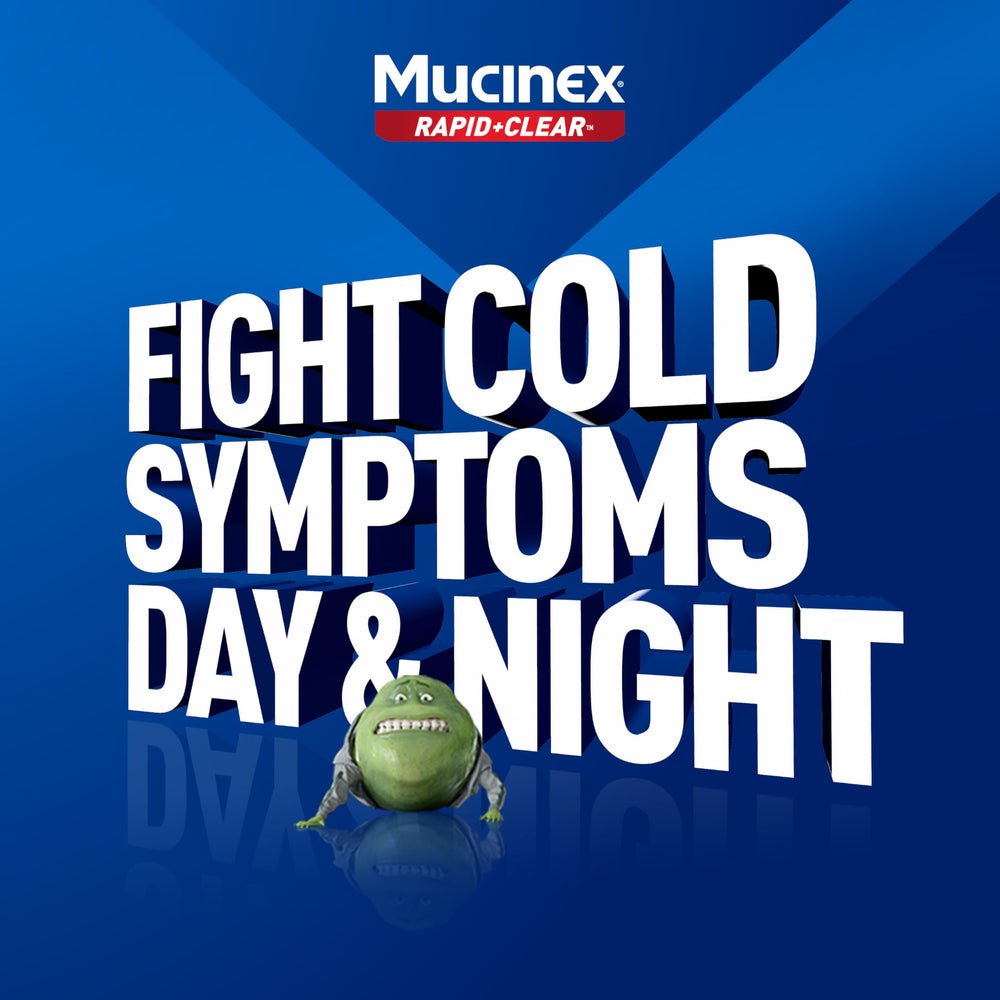 Close-up of Mucinex Rapid Clear rapid-release caplets.