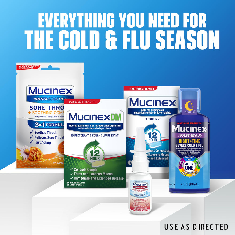 Cooling menthol note visible near Mucinex Sinus-Max spray.