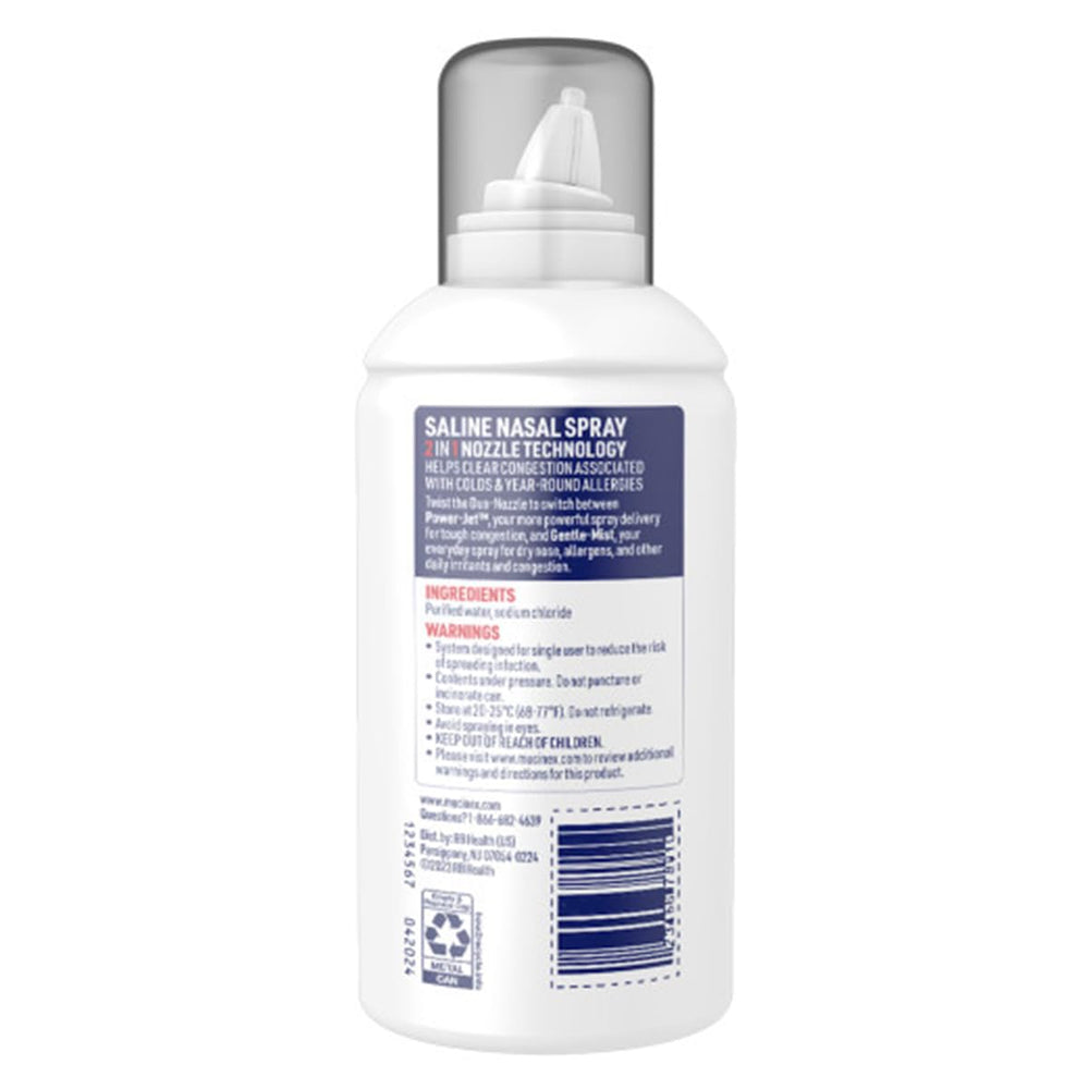 Mucinex Sinus Saline spray demonstrating adult use