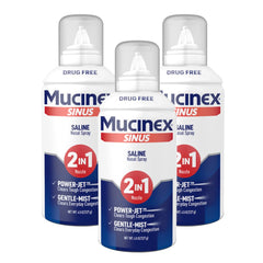 Mucinex Sinus Saline spray with jet nozzle for tough congestion relief