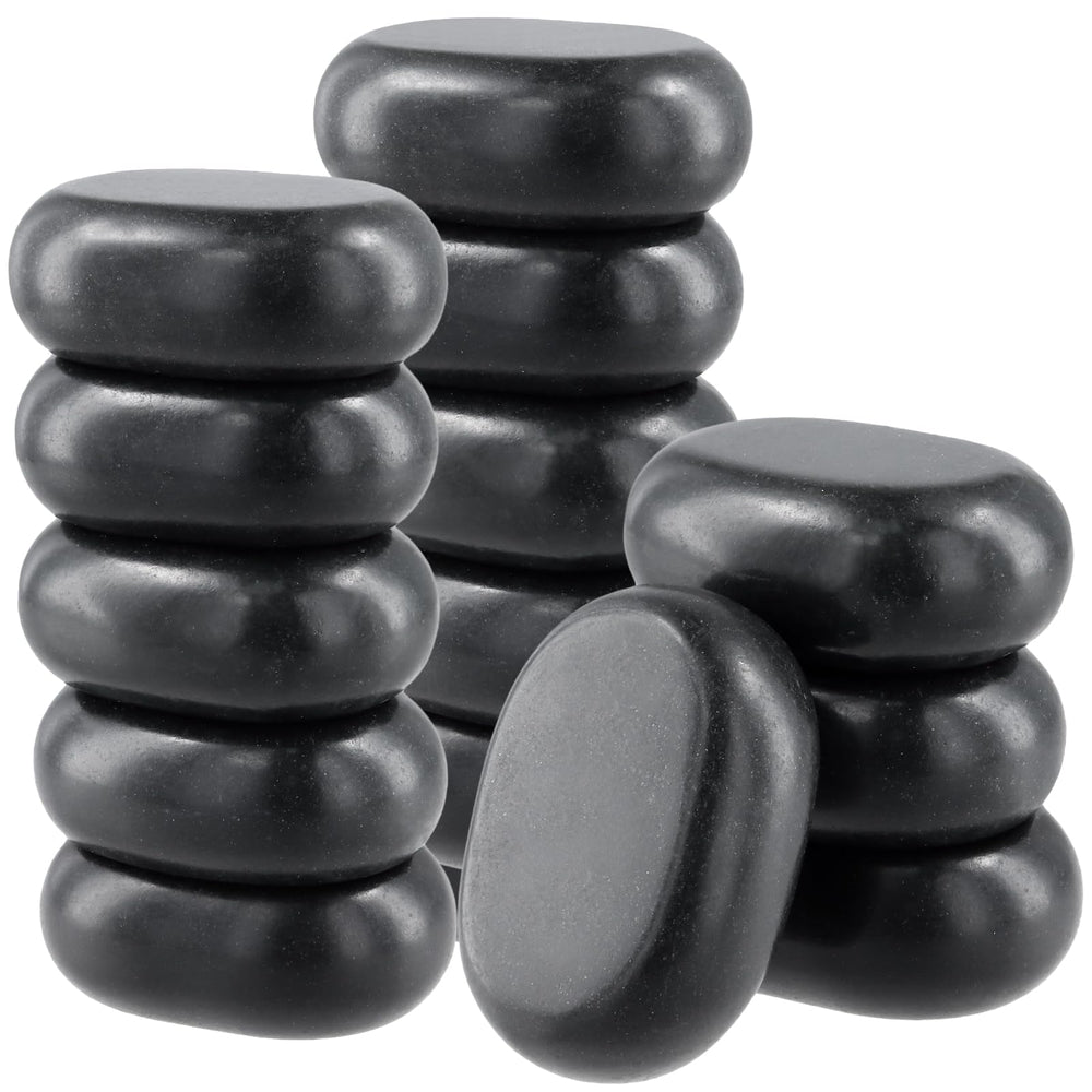 MUKLEI 15-pack massage stones in palm-size grips for professional heat therapy