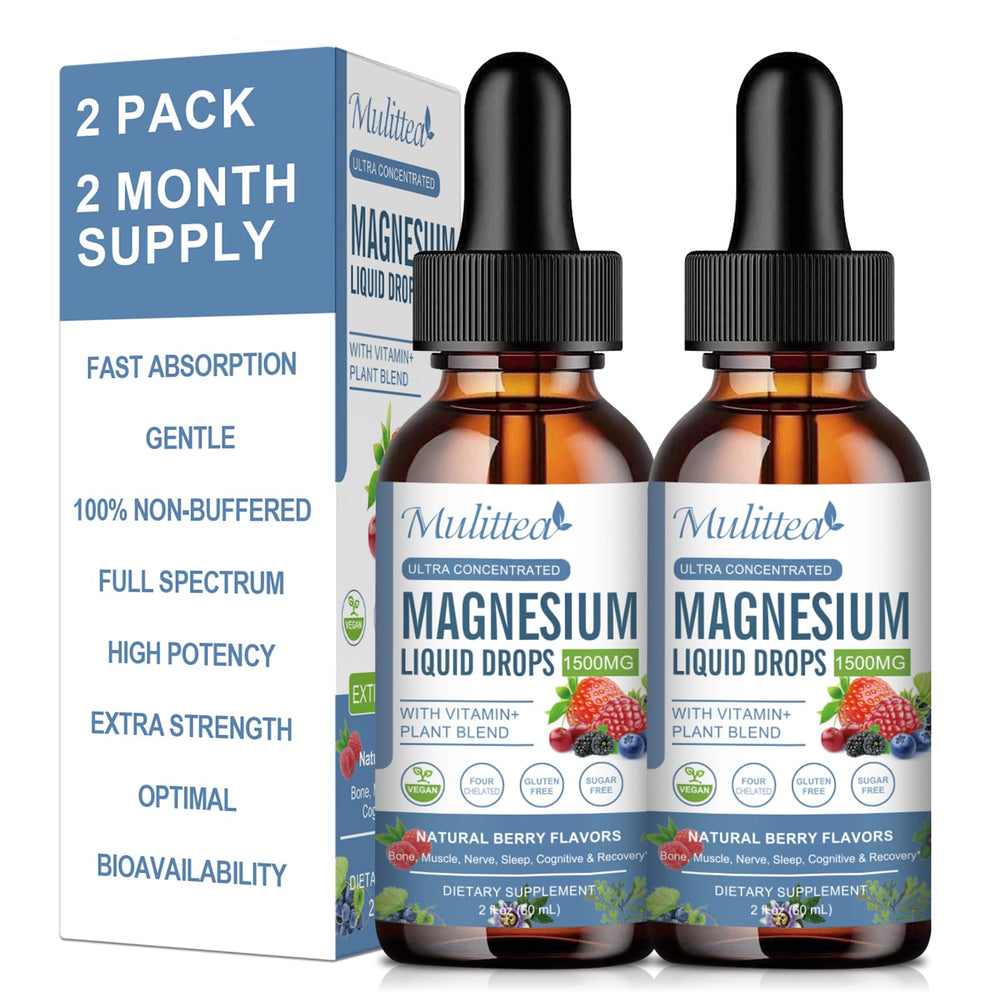 Mulittea magnesium glycinate drop bottle for daily calm and comfort.