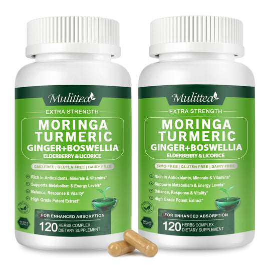 Mulittea Moringa capsules bottle front for daily wellness