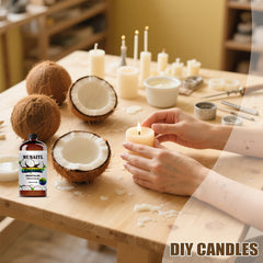 MUMAZYL coconut oil for bath bomb crafting with moisturizing properties.