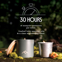 Plant-based essential oils candle from Murphy's Naturals highlighting ingredients