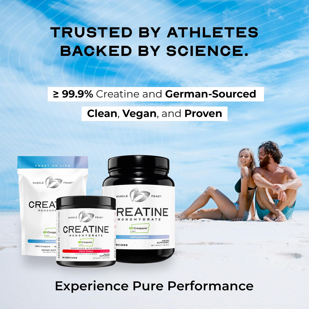 Muscle Feast Creapure powder blends smoothly in shakes for quick consumption.