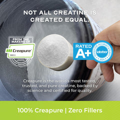 Muscle Feast Creapure powder scoop shows easy, accurate serving.