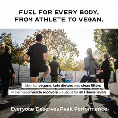 Muscle Feast Creapure powder emphasizes vegan and gluten-free formula.