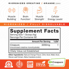 Muscle Feast Creapure easy-mix glass with clear dissolved powder.