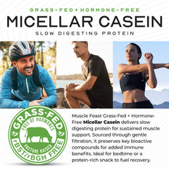 Muscle Feast micellar casein chocolate mixing glass demonstrates easy, clump-free shakes