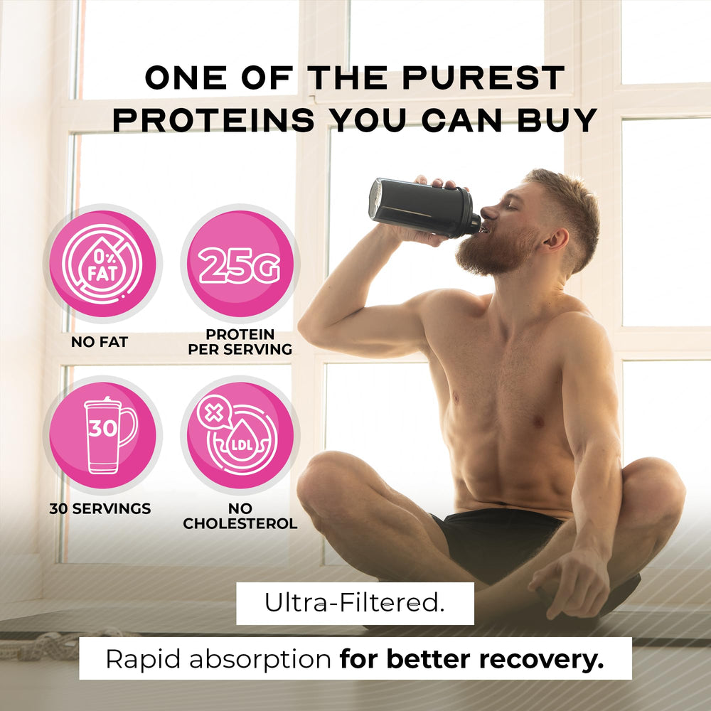 Muscle Feast Whey Isolate label close-up highlighting clean ingredients and gluten-free profile.
