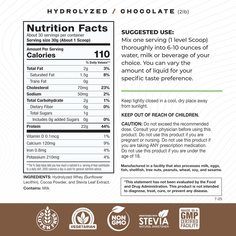 Muscle Feast Hydrolyzed Whey scoop showing convenient serving size for post-workout use.