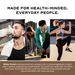Label shows non-GMO and gluten-free hormone-free whey.