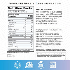 Muscle Feast unflavored micellar casein powder blending smoothly for versatile use