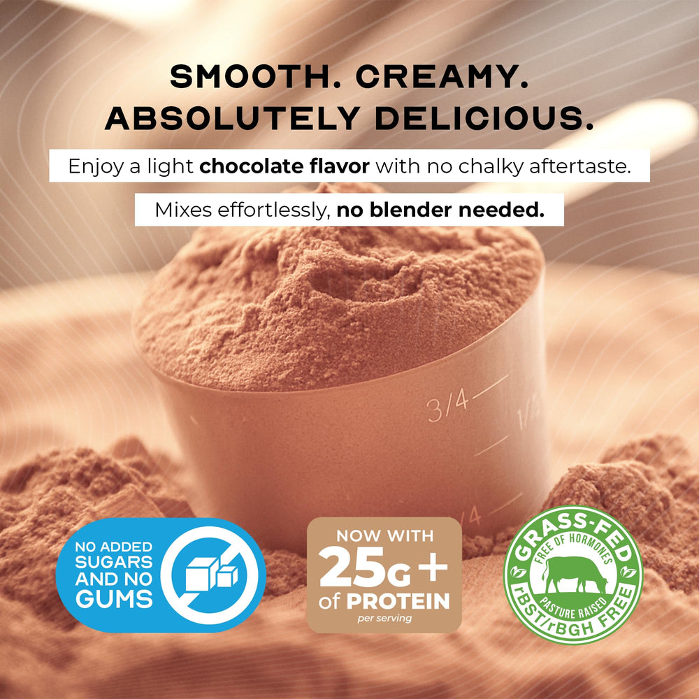 Muscle Feast Chocolate Whey Isolate close-up reveals creamy texture.