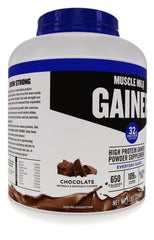 Muscle Milk Gainer chocolate smoothie blended for a convenient meal.