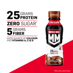 Muscle Milk Genuine Protein Shake Chocolate glass pour showing smooth texture