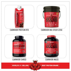 Halal certified Carnivor beef protein isolate product packaging and certification seal