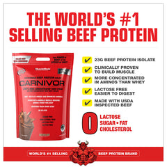 MuscleMeds Carnivor label highlighting anabolic technology and benefits.
