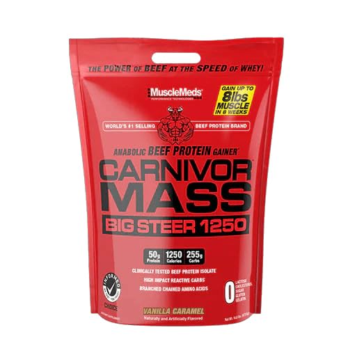 MuscleMeds Carnivor Mass Big Steer shake prep image for mass gains
