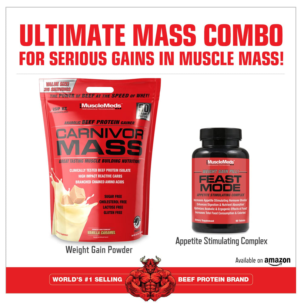 Shaker and glass ready for a MuscleMeds Carnivor Mass shake.