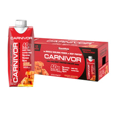 MuscleMeds Carnivor RTD bottle with salted caramel flavor supports quick protein intake.