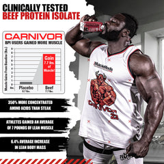 MuscleMeds Carnivor RTD ingredient list highlights hydrolyzed beef protein.