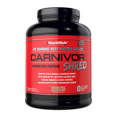 MuscleMeds Carnivor Shred bottle showing fat-burning beef protein isolate