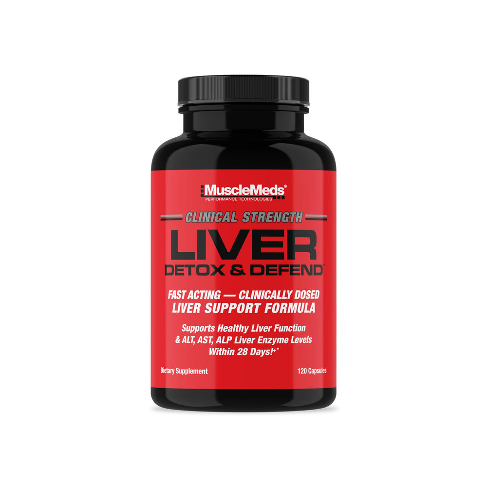 MuscleMeds Liver Detox & Defend bottle for daily liver support and wellness