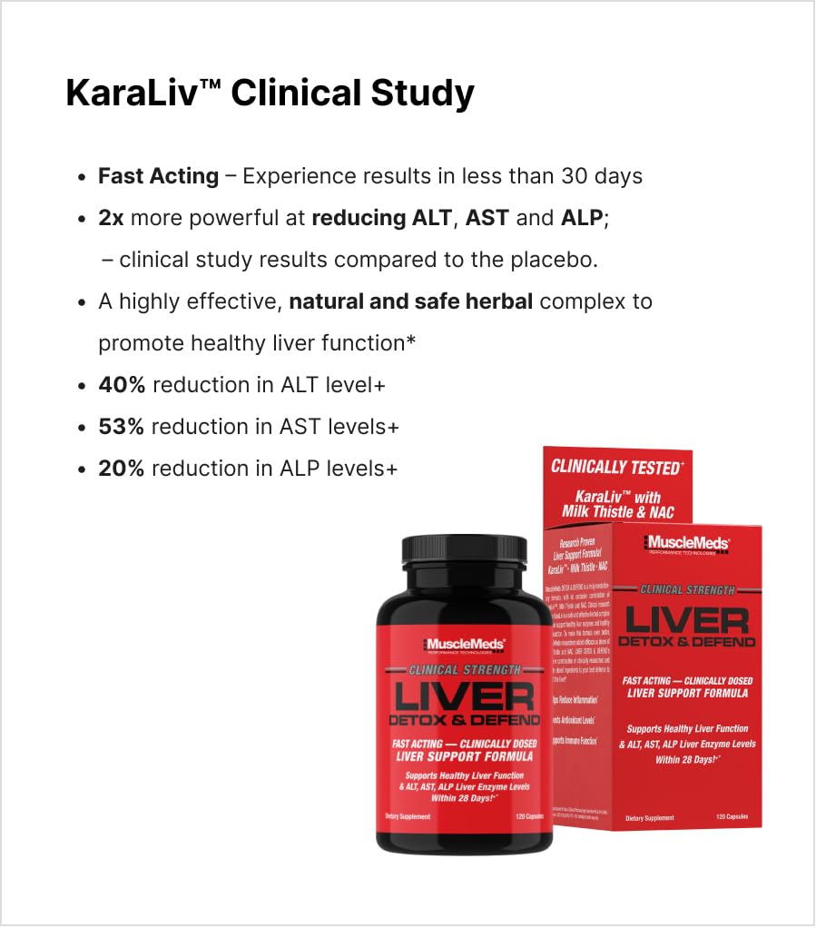 Liver Detox label view showing KaraLiv blend and herbal extracts