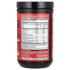 MuscleMeds Nitro Lift blue slush label close-up highlights performance ingredients