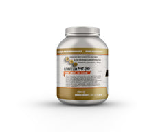 Muscleology Weight Gainer chocolate shake with creamy texture.