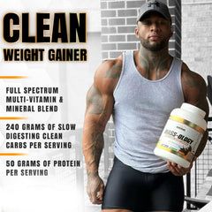 Muscleology Weight Gainer serving setup for daily intake.