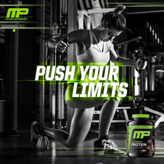 Nutritional panel of MusclePharm Combat Protein Powder chocolate flavor