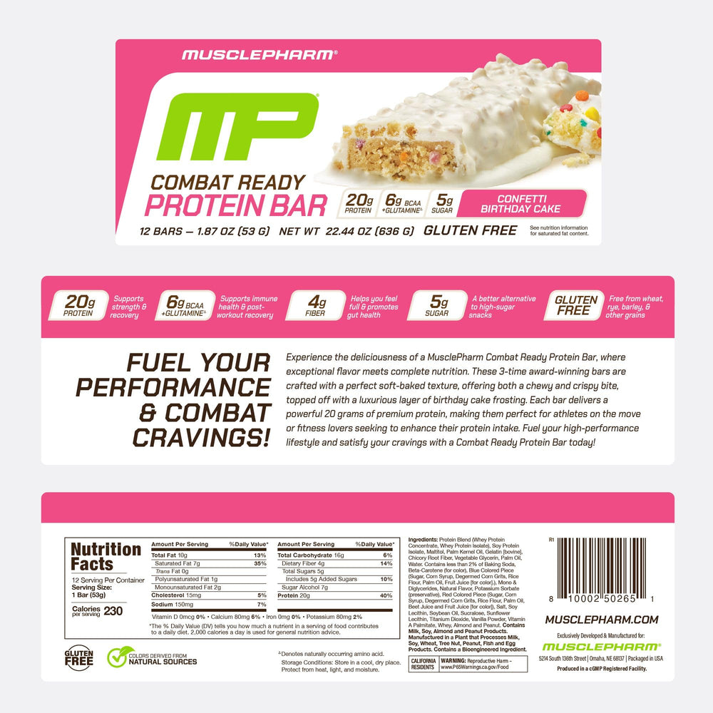 MusclePharm Combat Ready Bar use during training sessions for sustained energy.