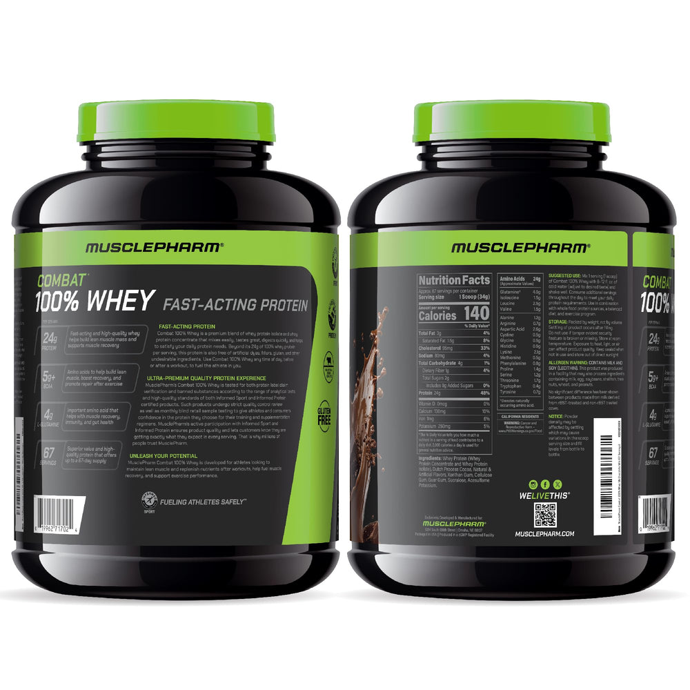 MusclePharm Combat whey chocolate milk recipe idea suggesting post-workout routine