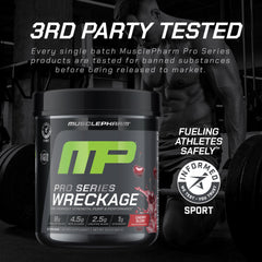 MusclePharm WRECKAGE focus and nootropics support sharp, attentive training sessions.