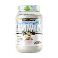 Musclesport Lean Whey Revolution canister highlights high-protein, low-calorie formula