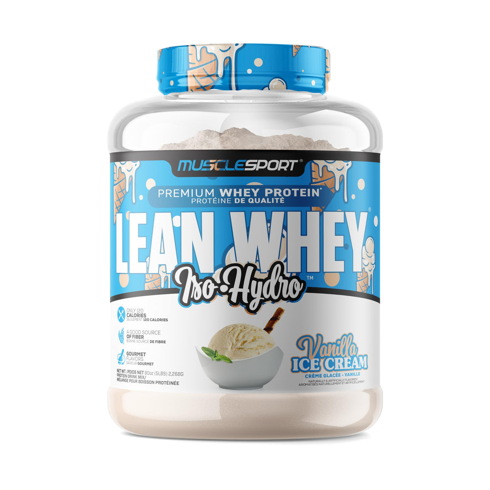 Musclesport Lean Whey Revolution measuring scoop for precise timing.