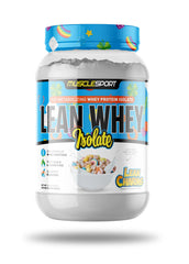 MuscleSport Lean Whey Revolution mix glass demonstrates smooth blending for fast shakes.