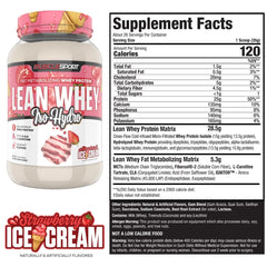 Musclesport Lean Whey Revolution scoop pouring powder for quick, convenient servings.