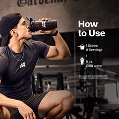 Amino Build powder dissolving quickly in water for easy mixing.