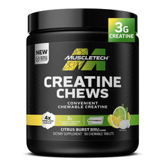 MuscleTech Creatine Chews bottle for on-the-go workouts
