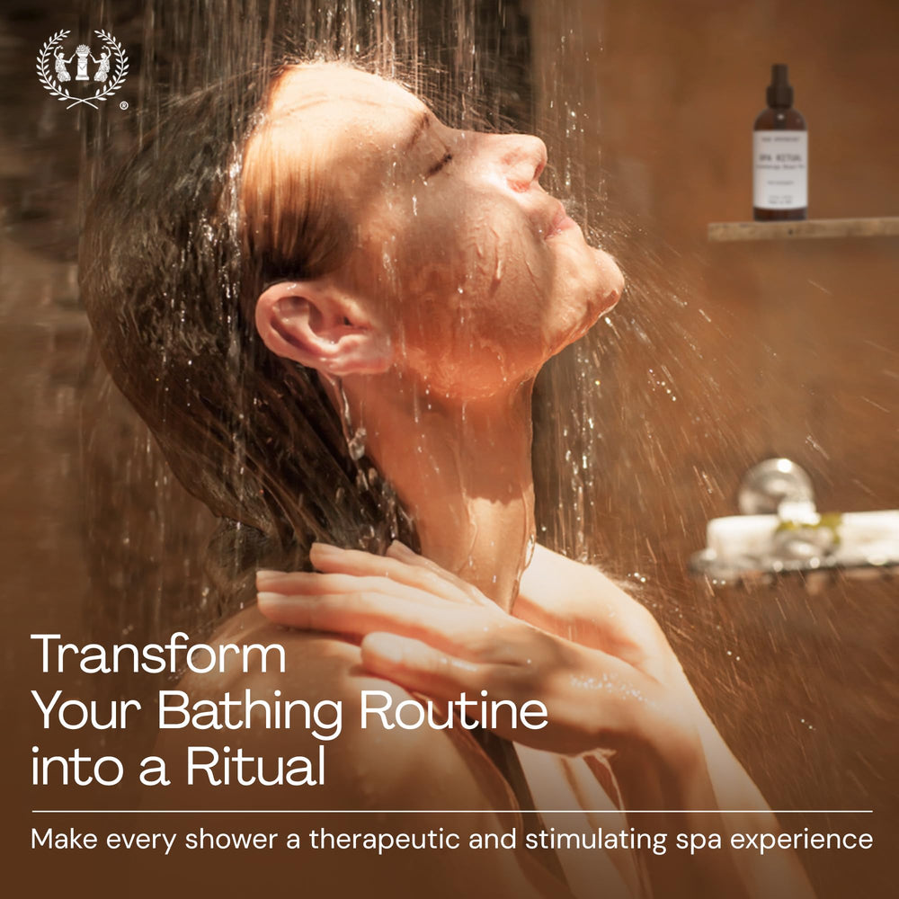 Muse Apothecary eucalyptus shower mist in daily routine for spa-like clarity.